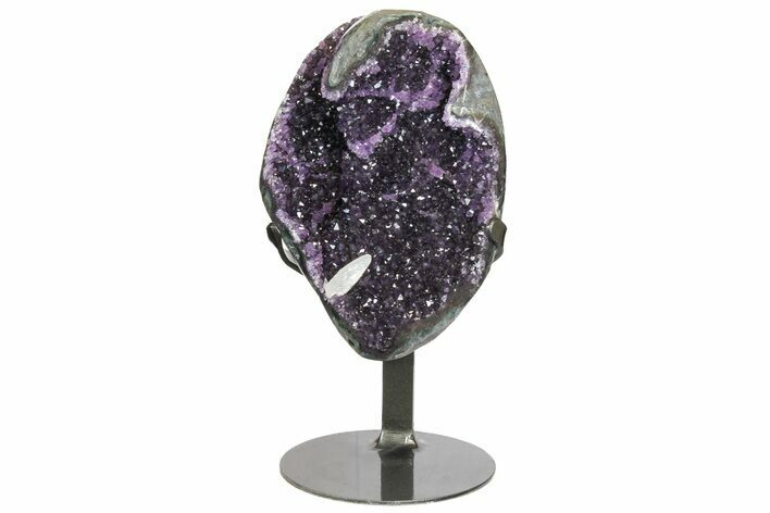 Amethyst Geode Section With Metal Stand - Uruguay #153462